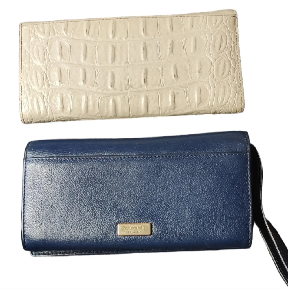 Kate Spade Cream and Blue Women's Wristlet And Wallet